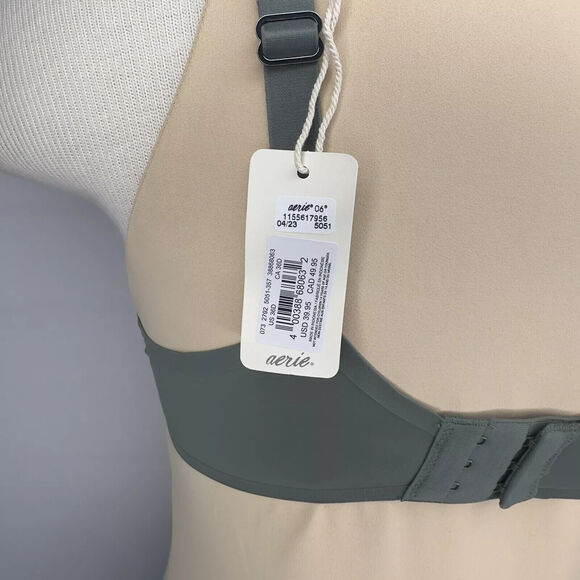 Smoothez by Aerie Bra Full Coverage Sheer Mesh Unlined Underwire In Sage 36D NEW - Picture 5 of 10